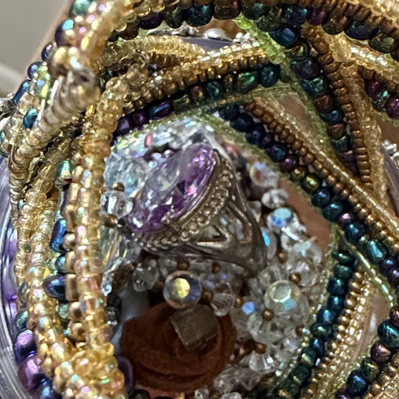 Mystery Jewelry jar - Royal purples and browns w/vintage rhinestones+16oz - Picture 7 of 8